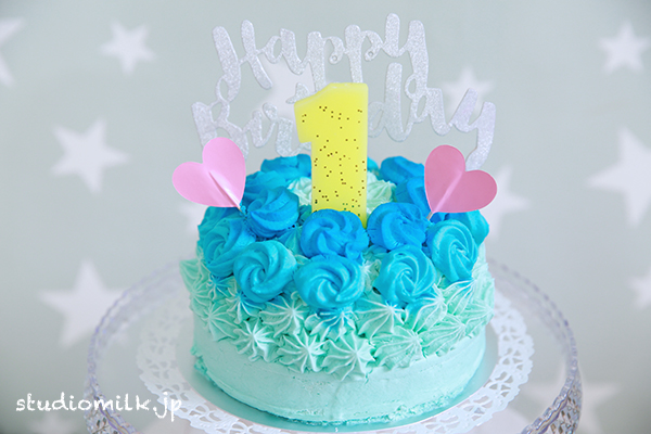1歳お誕生日記念、スマッシュケーキ撮影！