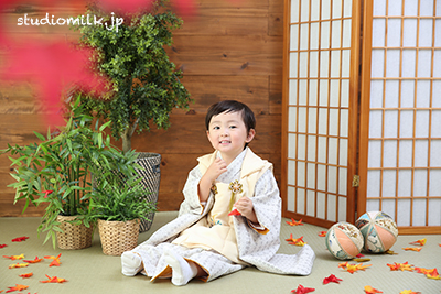 【3歳七五三】男の子の被布タイプのお着物入荷！